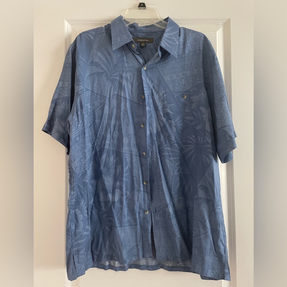 Large Croft & Barrow Hawaiian Button Down Shirt Sleeve  Shirt